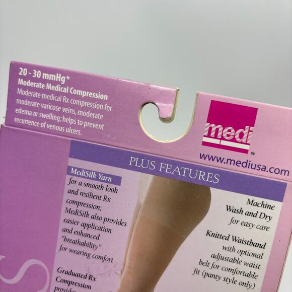 Mediven Plus Compression Stockings 20-30 mmHg Sz VII Open Toe Calf Beige Medical - Picture 7 of 9